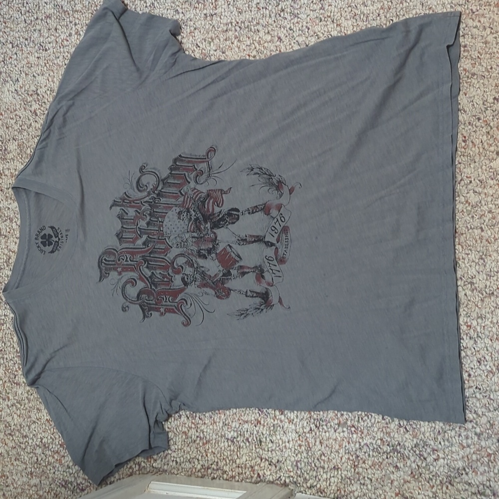 Lucky Brand Gray Rock Revolution Graphic Band Tee